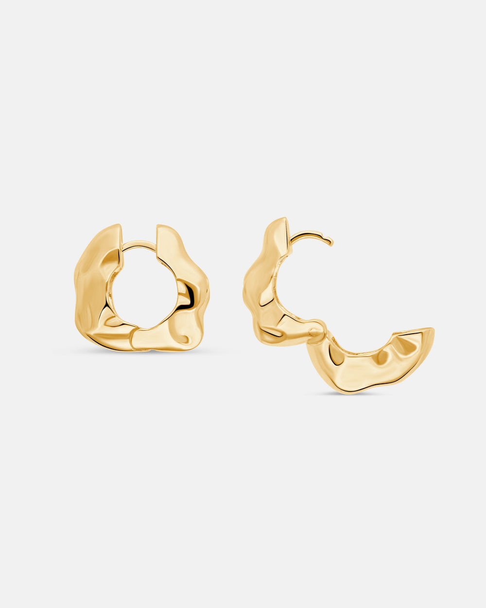 Lunar Medium Hinged Earrings In Gold Vermeil