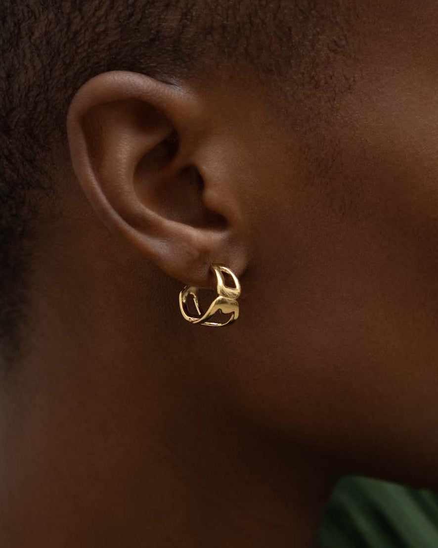 Voyage Mini Hoop Earrings In Gold Vermeil