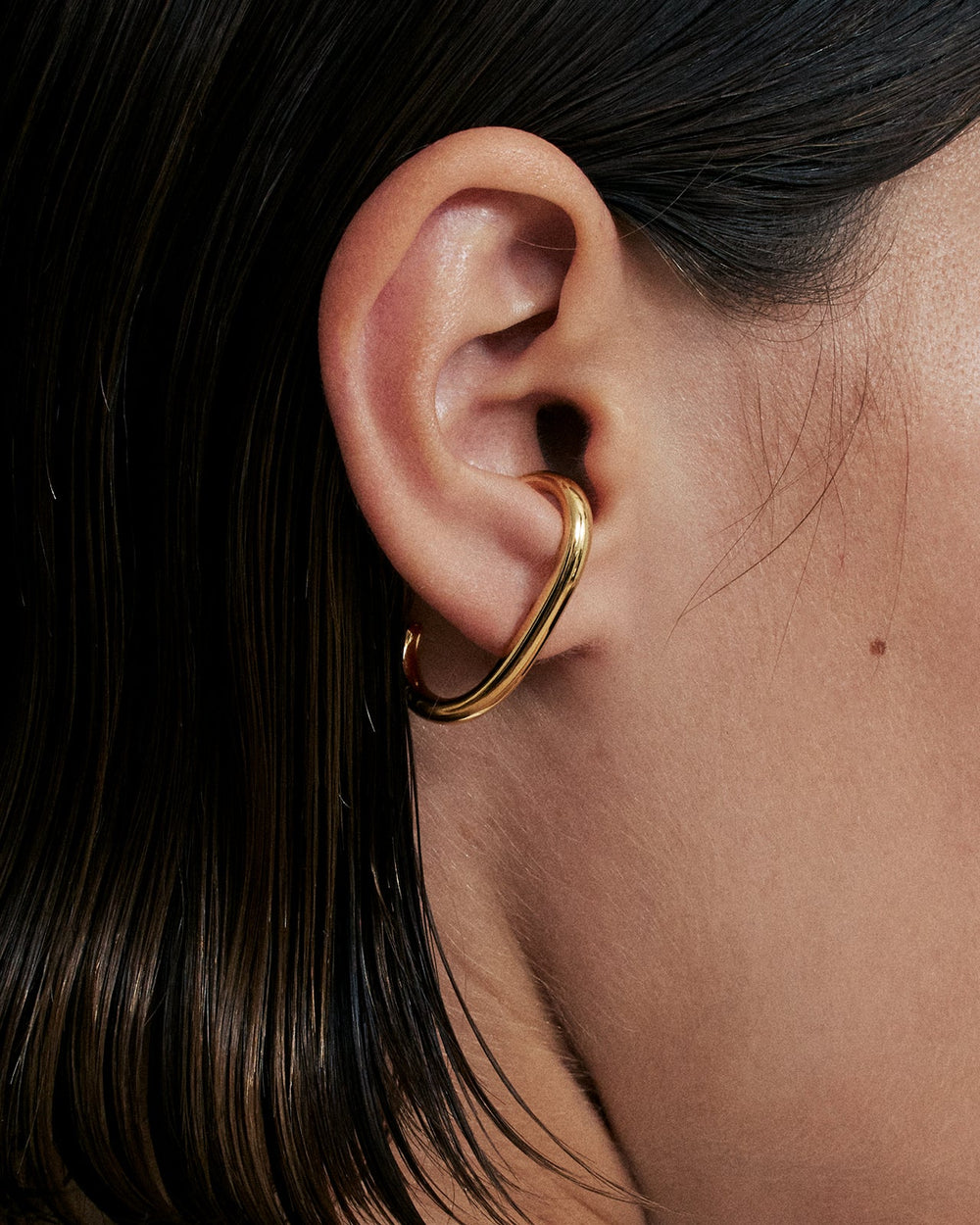 Pendientes Minimalist Huggie en vermeil