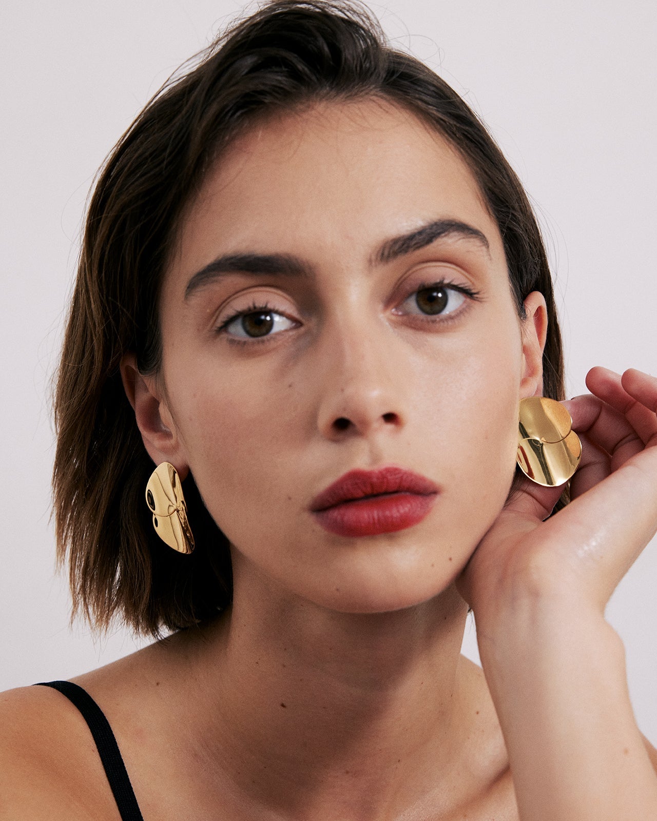 Small Eucalyptus Earrings In Gold Vermeil