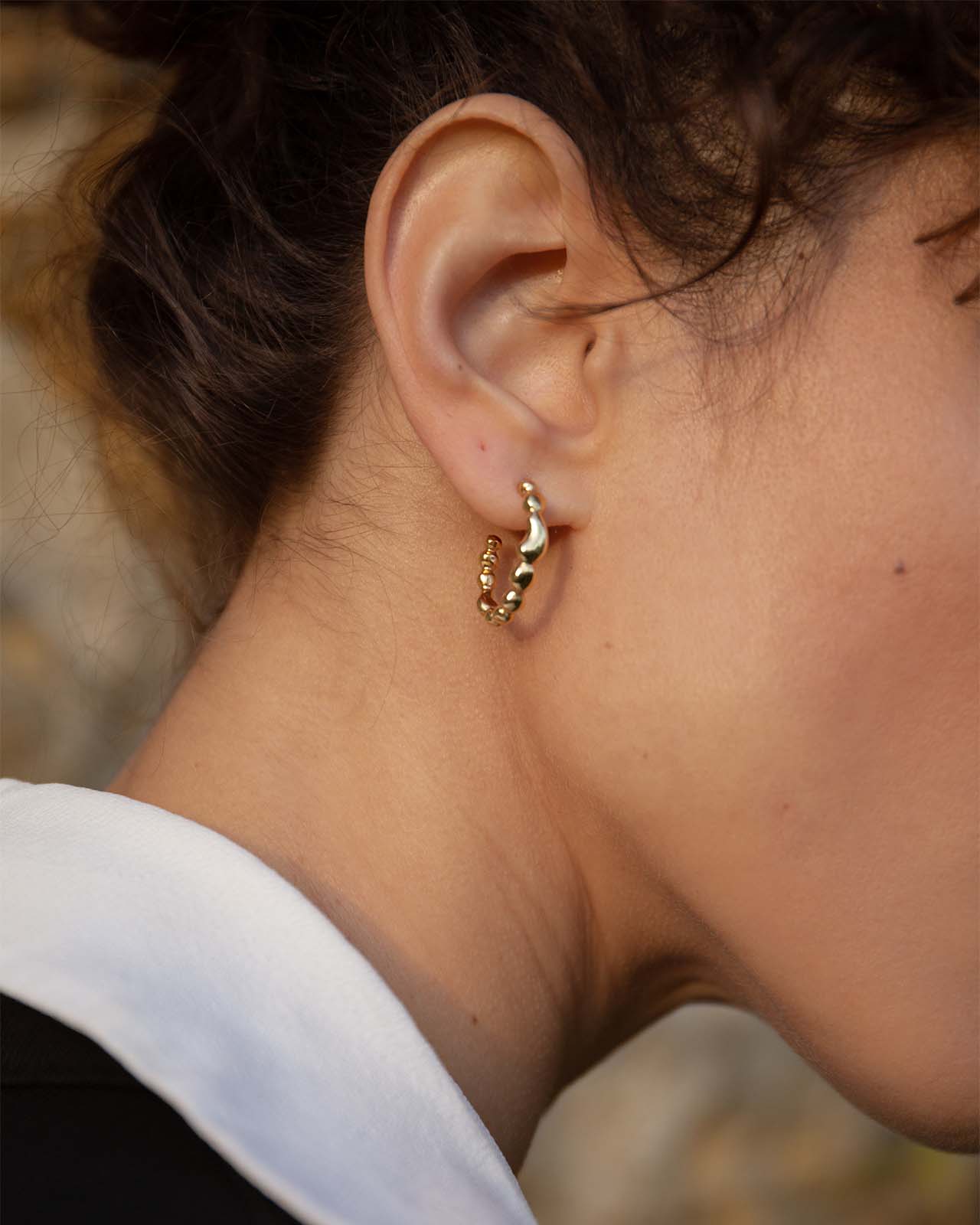 Memories Small Hoop Earrings In Gold Vermeil