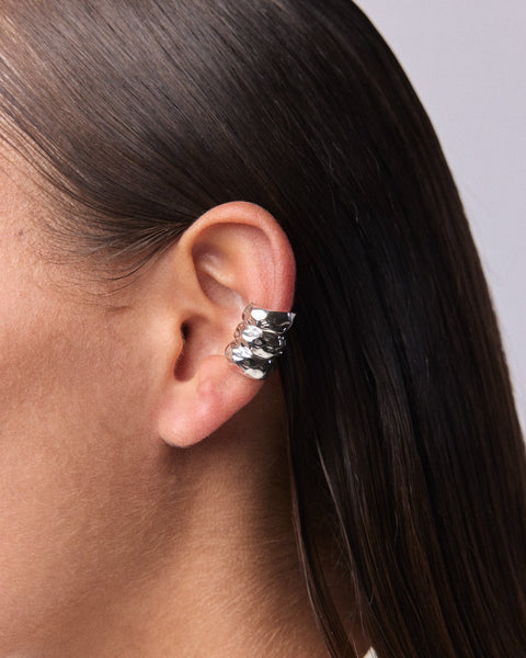 ☆TATIANA☆ Silver 925 dot pearl ear cuff EC1693 Pearl & Silver Ear Cuff – TIMAGINARIUM