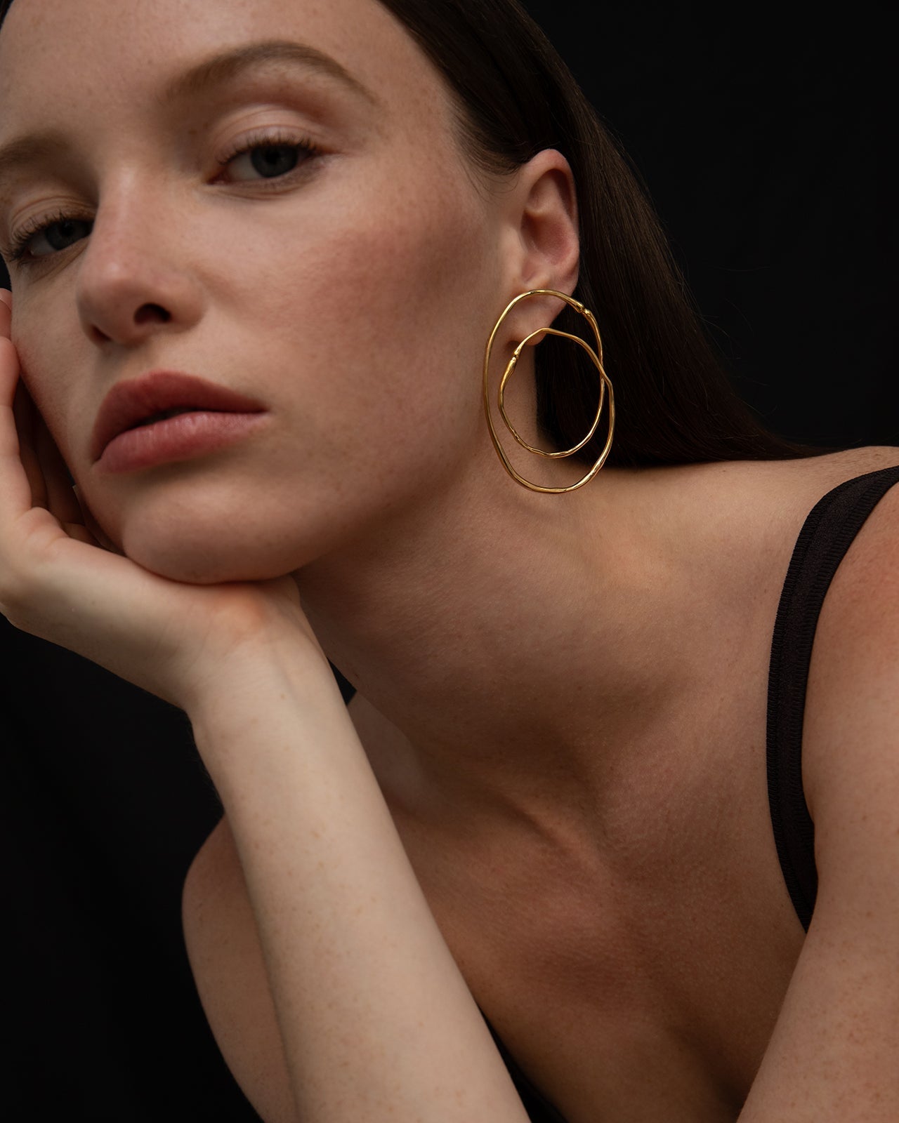 Hope Small Double Hoop Earrings In Gold Vermeil