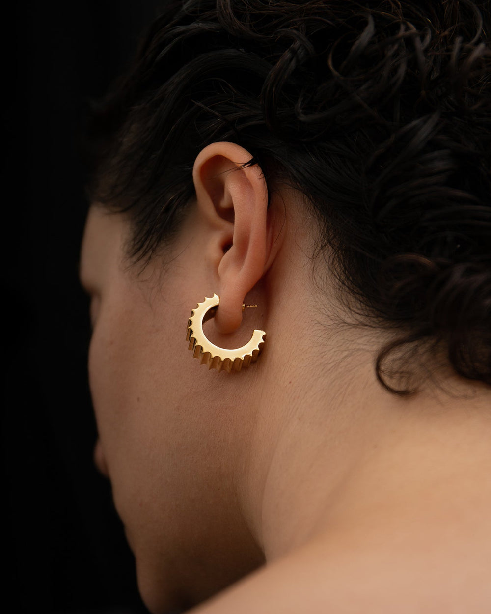 Pendientes Column Large en vermeil