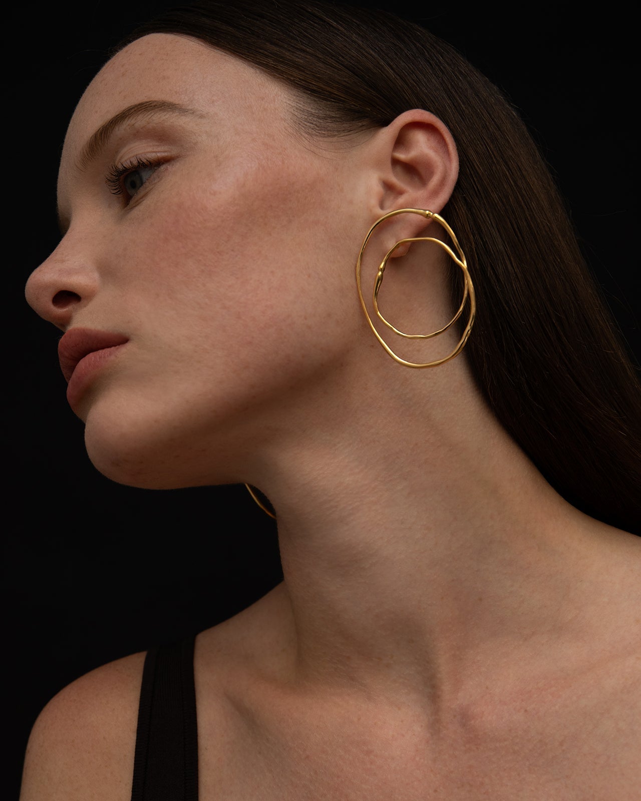 Hope Small Double Hoop Earrings In Gold Vermeil