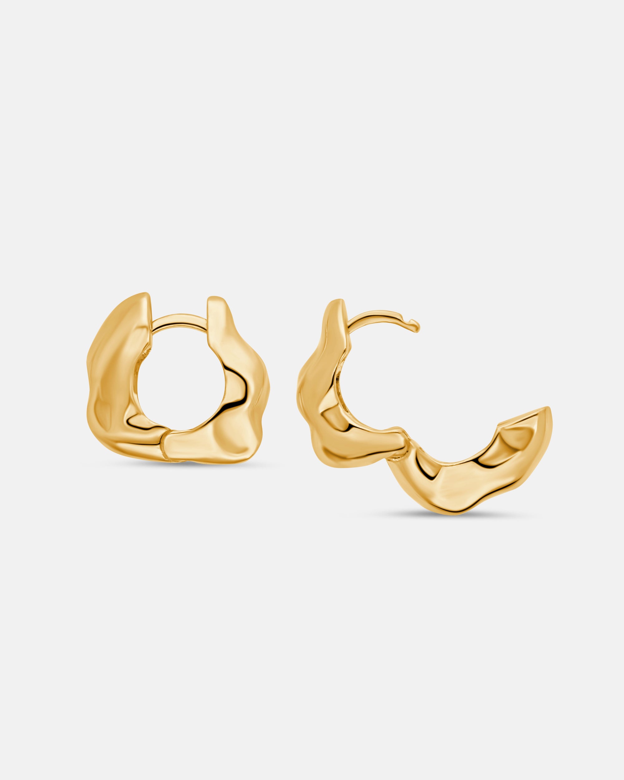 Lunar Small Hinged Earrings In Gold Vermeil