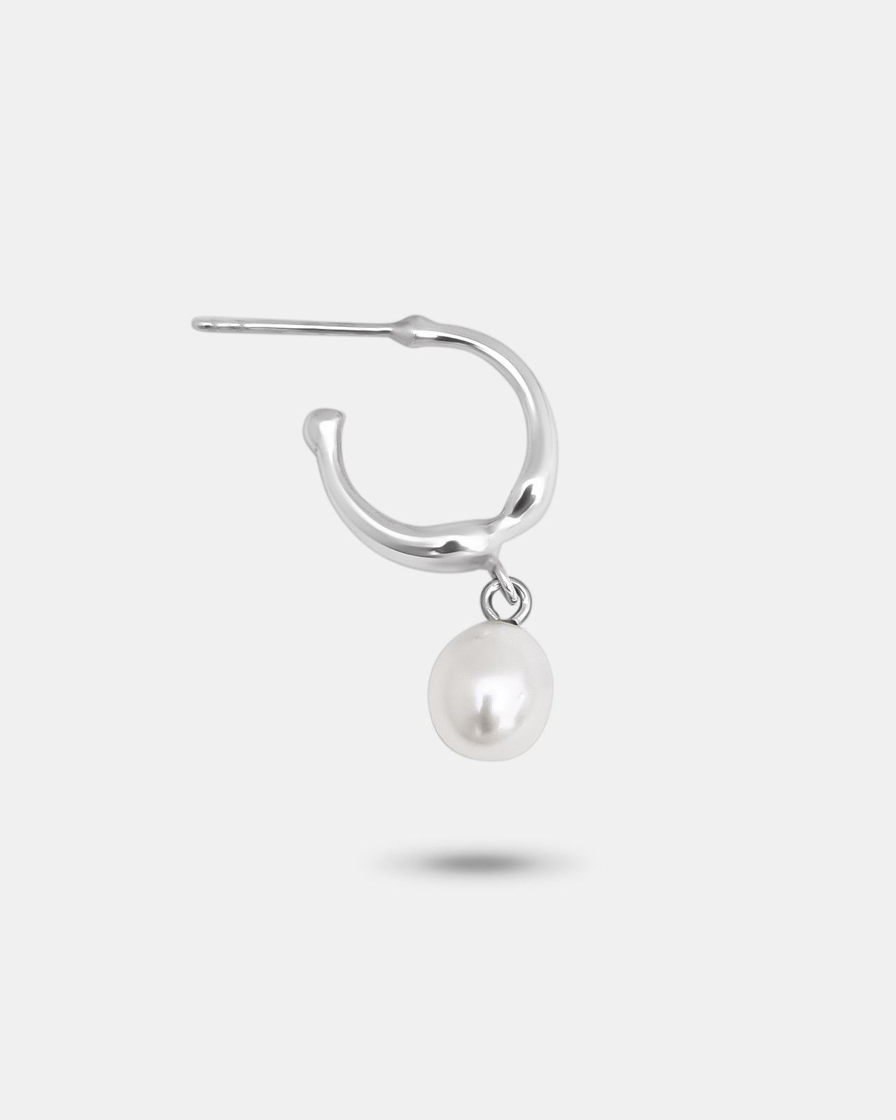 Hope Hoop Earrings With White Freshwater Pearl Drop