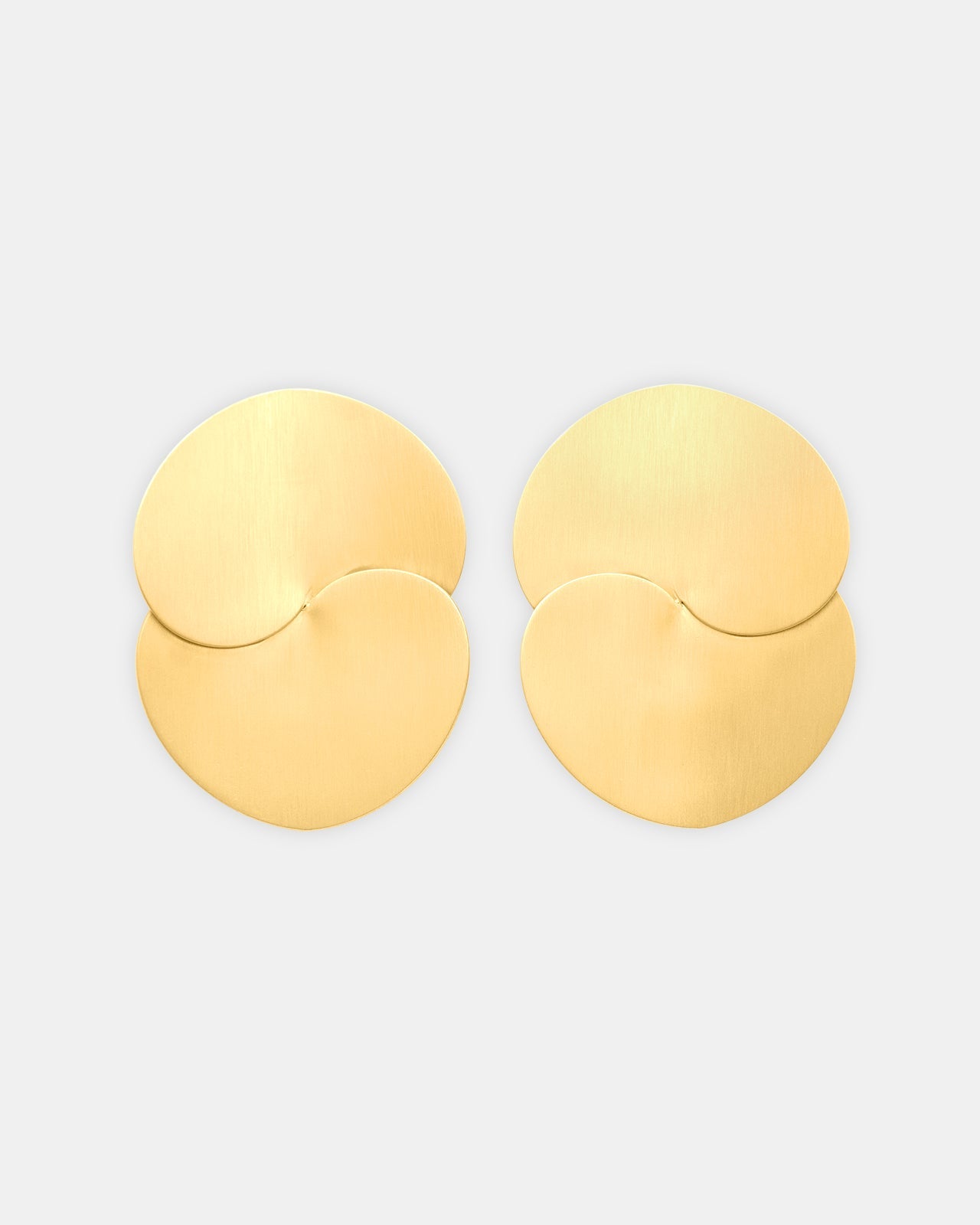 Eucalyptus Earrings, Satin Finish, Gold Plated