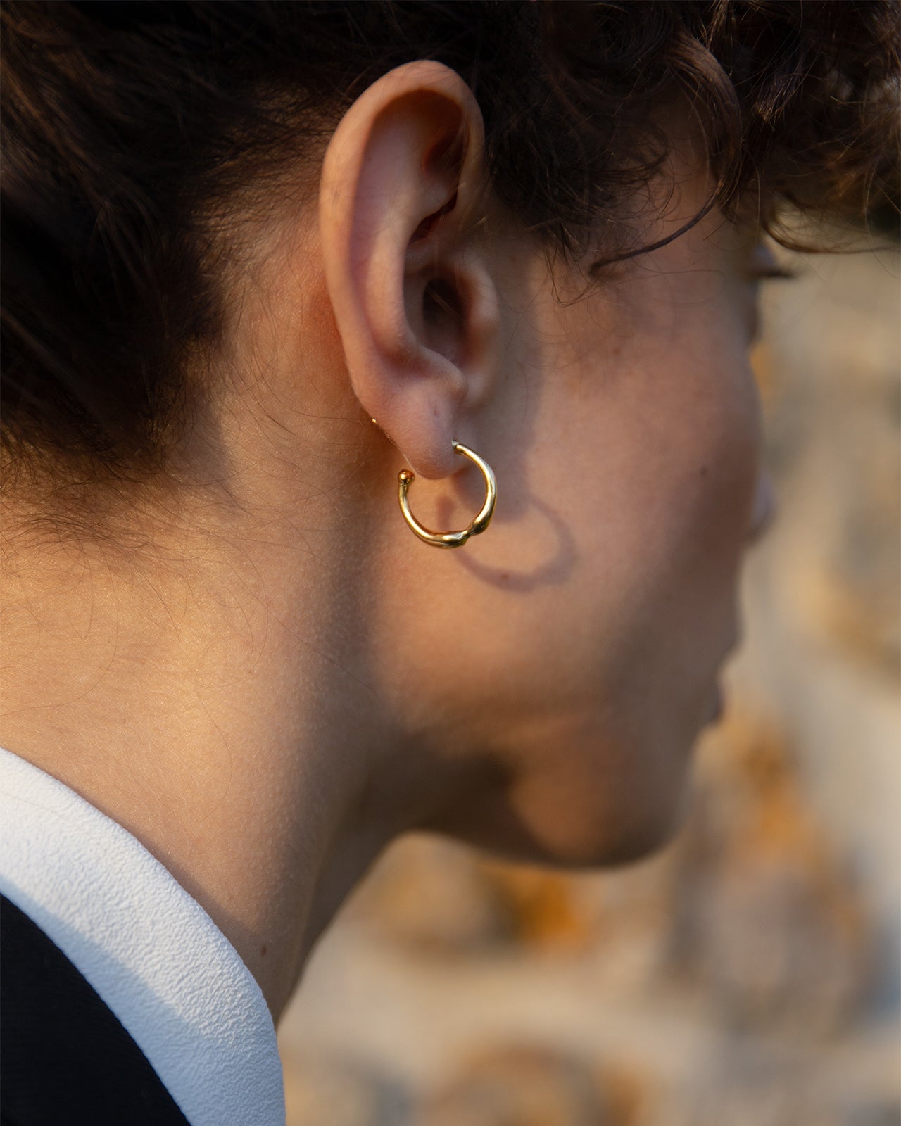 Hope Hoop Earrings In Gold Vermeil