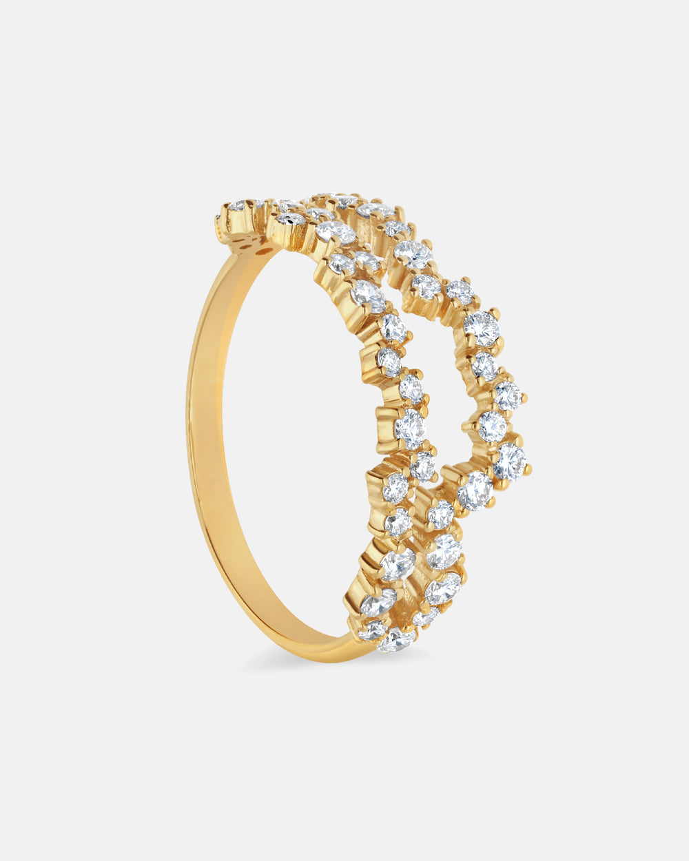 Groove Ring with Diamonds