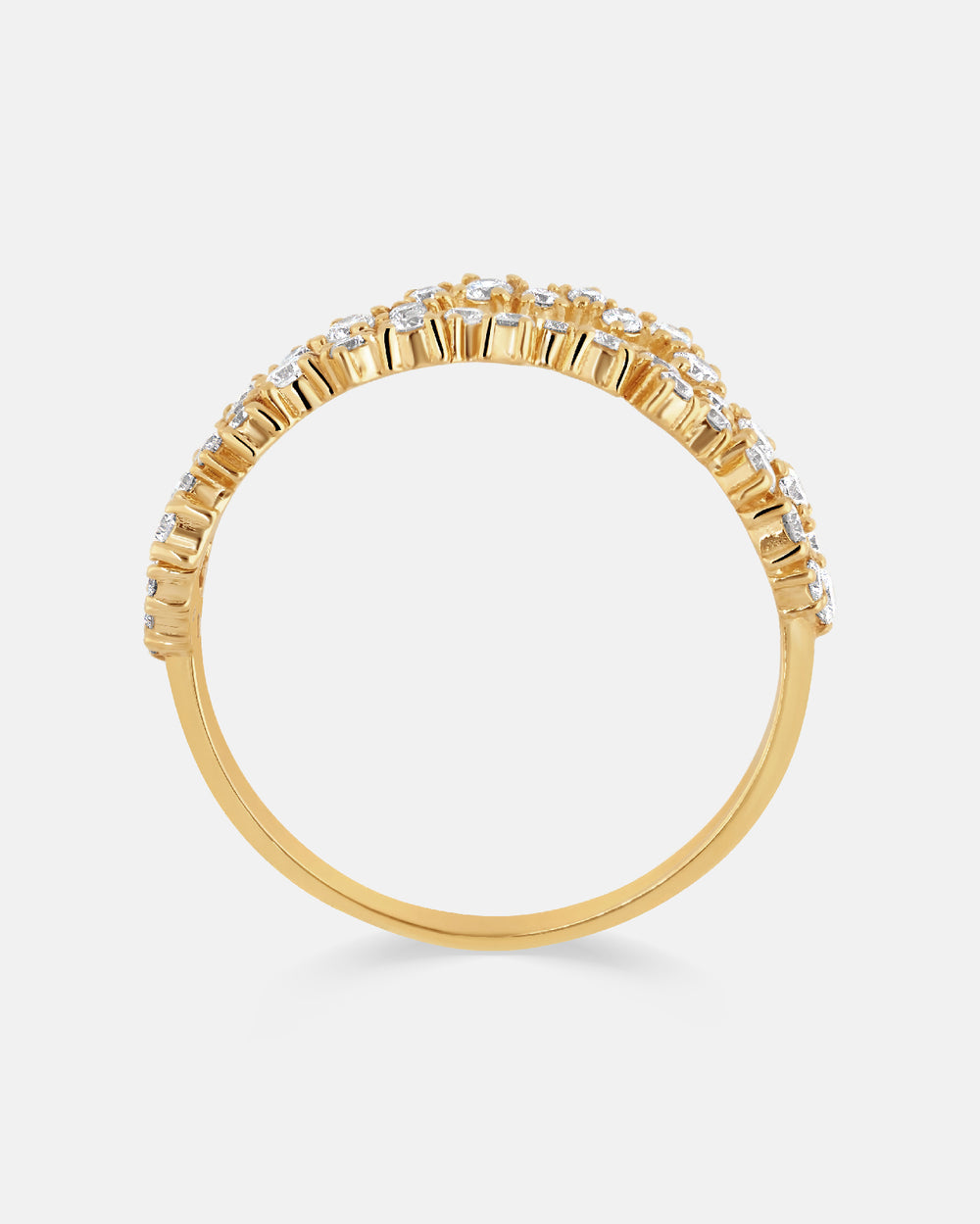 Groove Ring with Diamonds