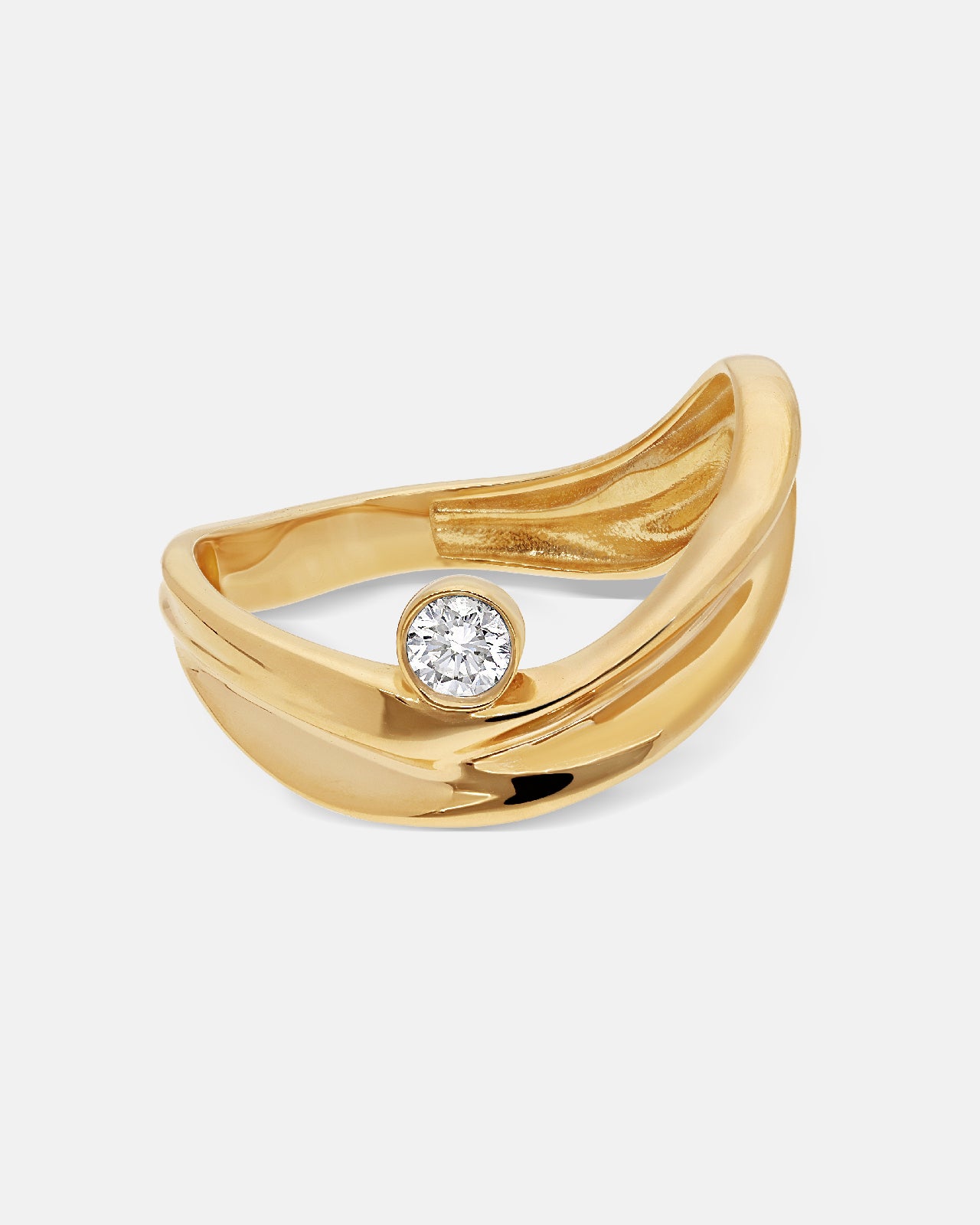 Bague Flow Solitaire en diamant – Mara Paris - Main Image