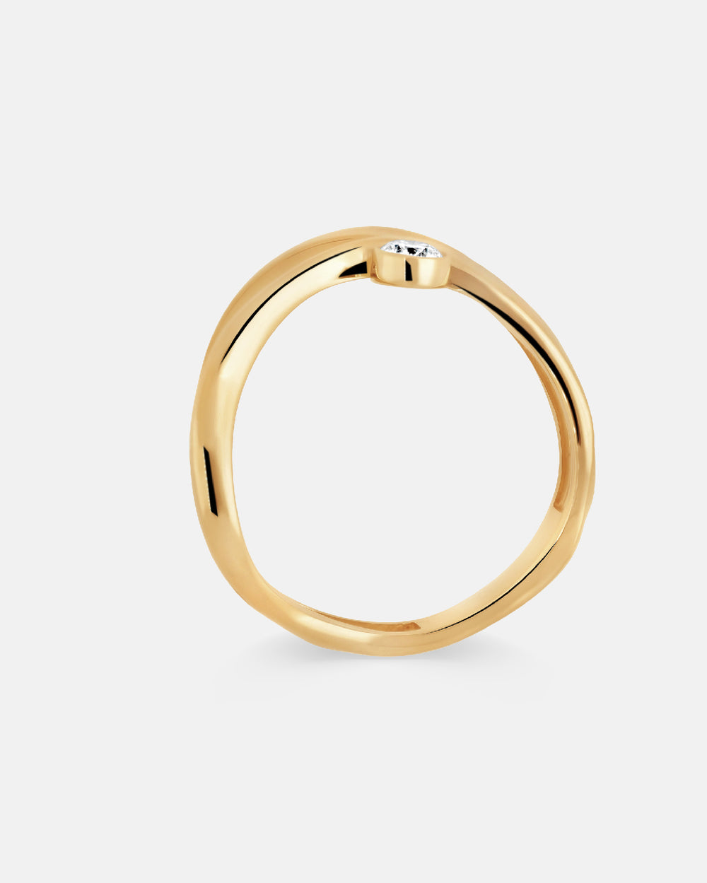 Flow Solitaire Diamond Ring