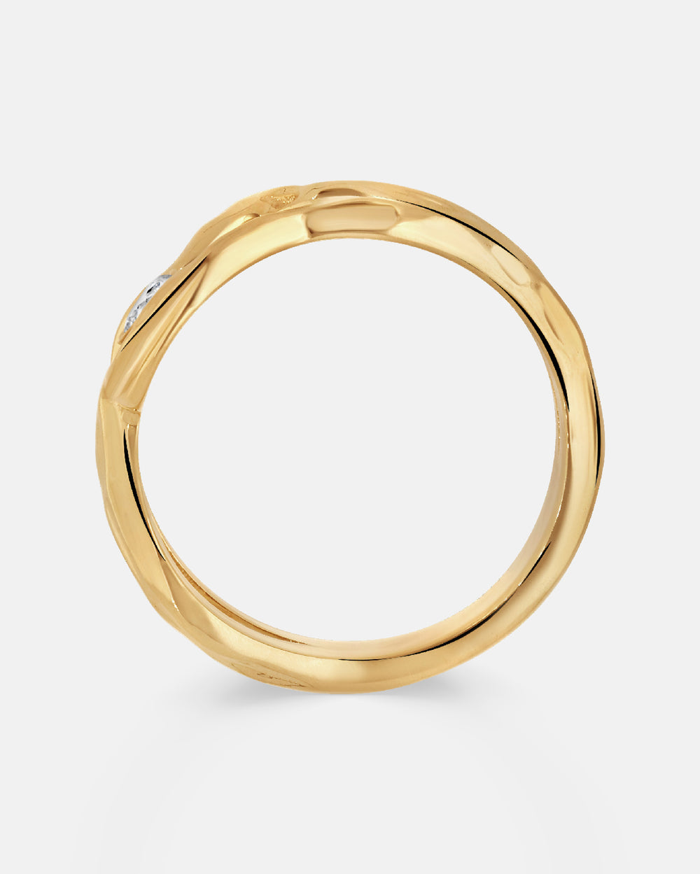 Groove Solitaire Diamond Ring