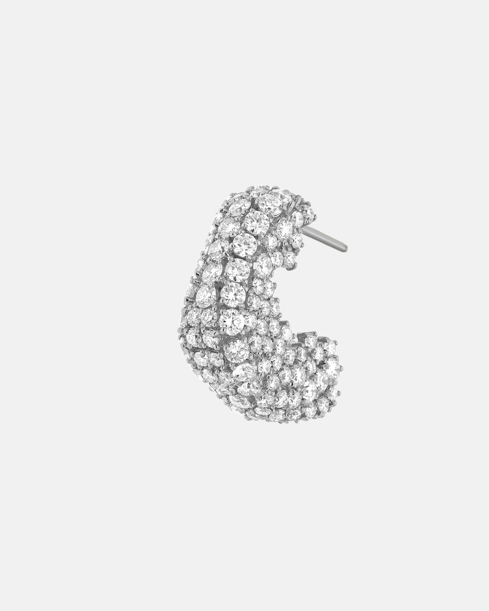 Edge Earrings in White Gold