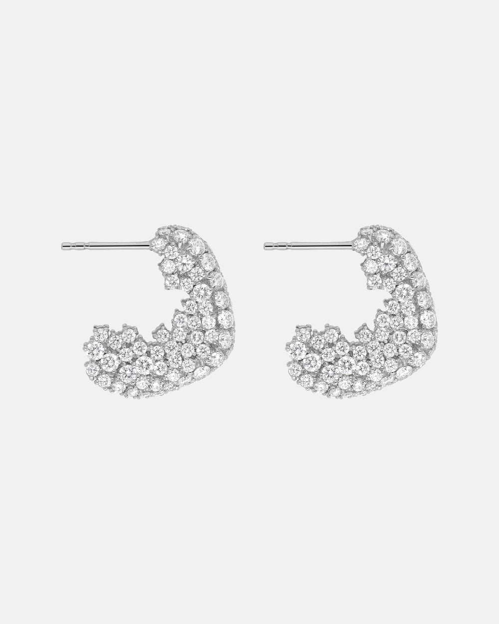 Edge Earrings in White Gold