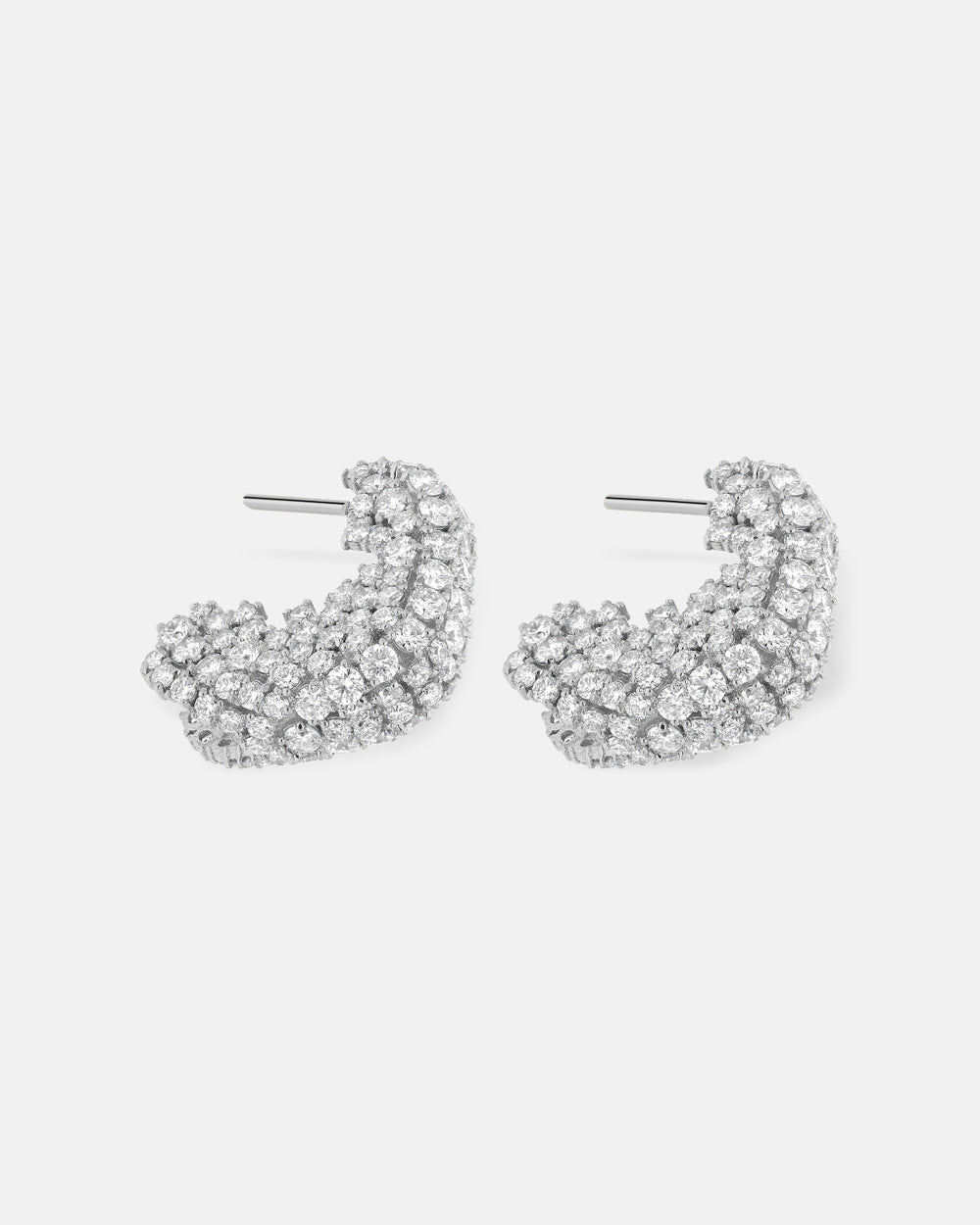 Edge Earrings in White Gold