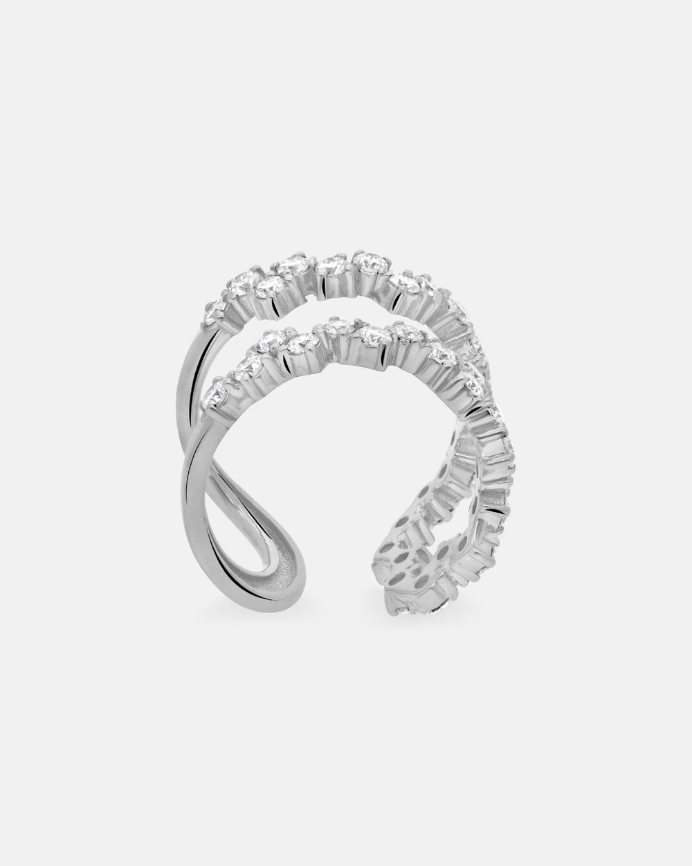 Groove Ear Cuff in White Gold