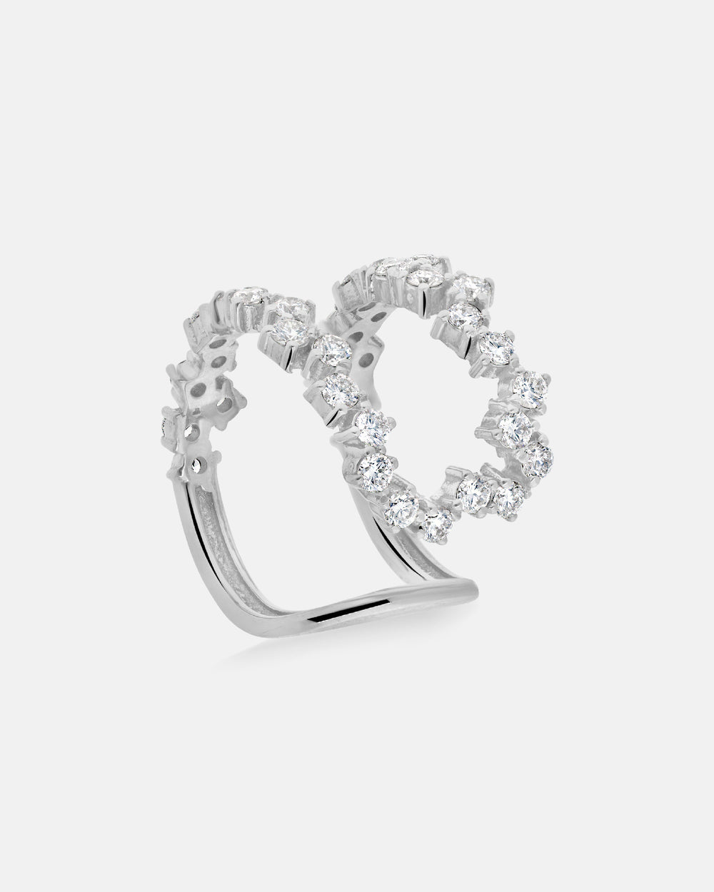 Groove Ear Cuff in White Gold