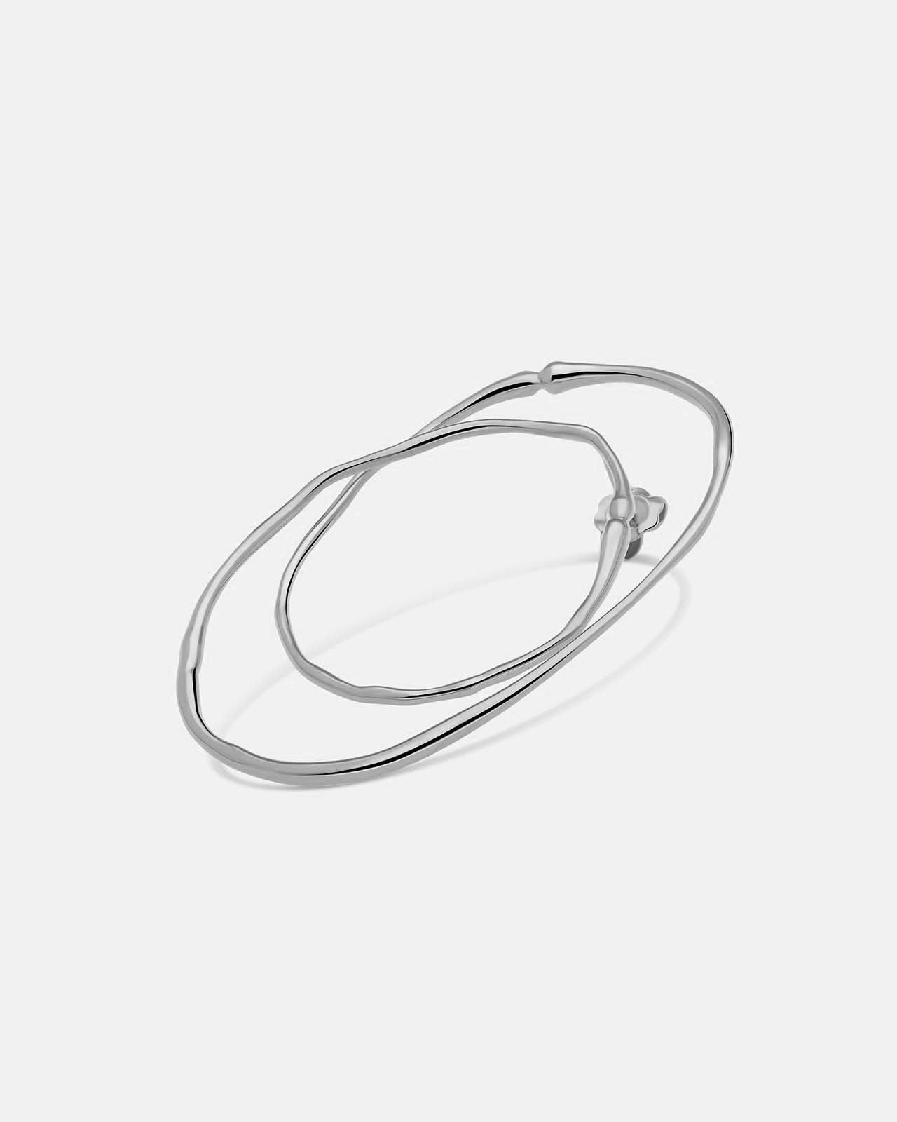 【HYERES LOR】Noailles double circle Silver earring 20mm Silver Double Circle Earrings | Aurore Havenne - Aurore