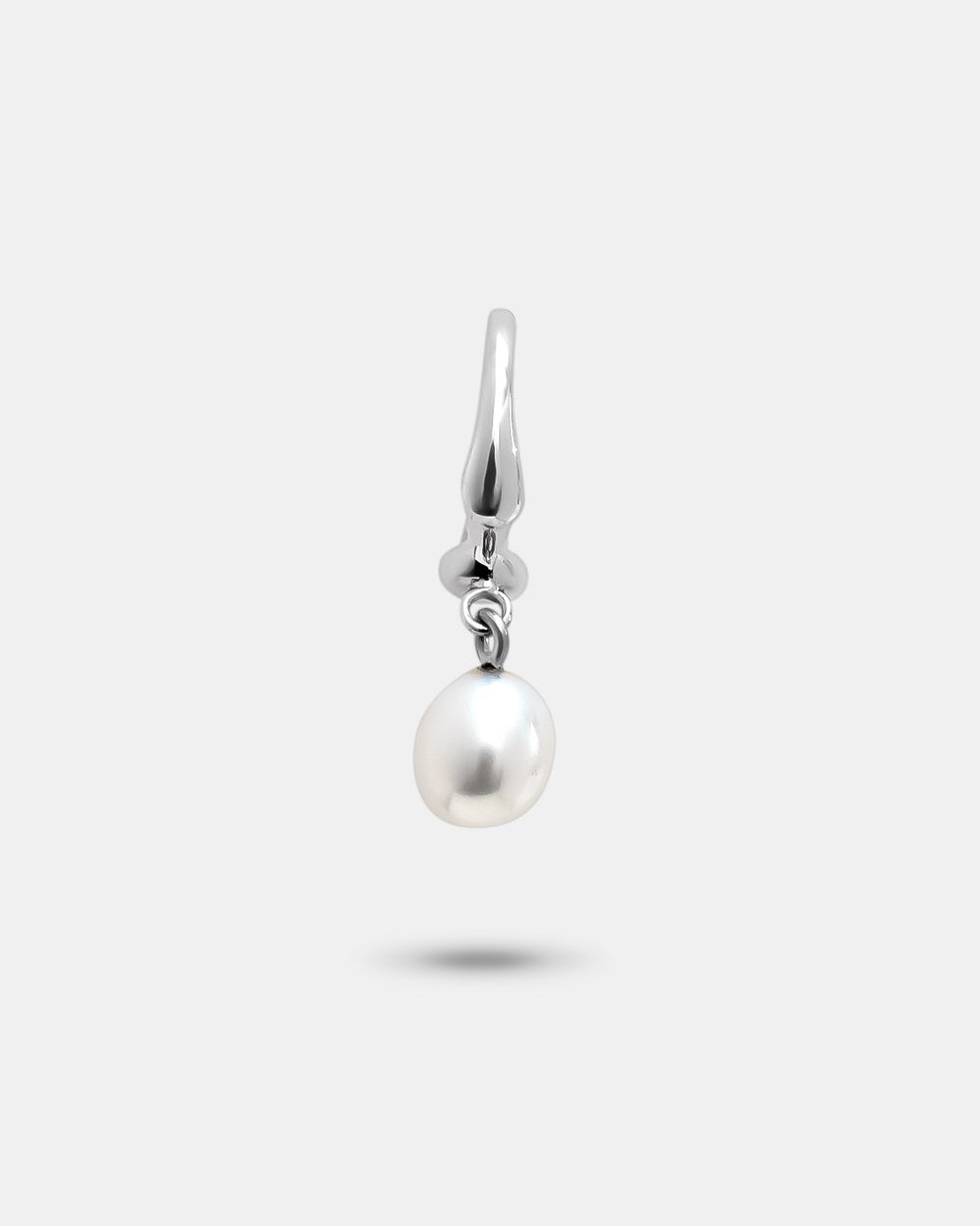 Hope Hoop Earrings With White Freshwater Pearl Drop