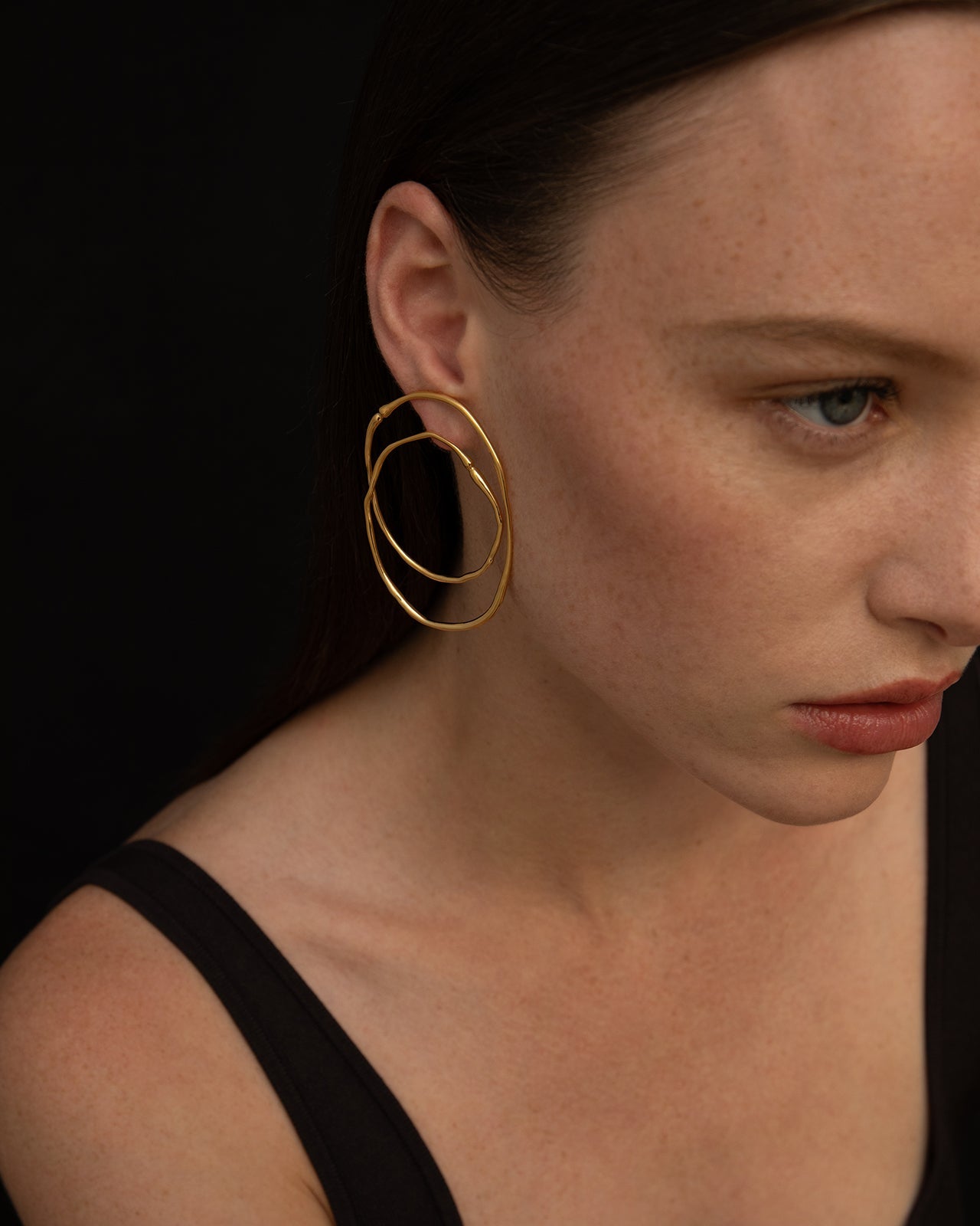 Hope Small Double Hoop Earrings In Gold Vermeil