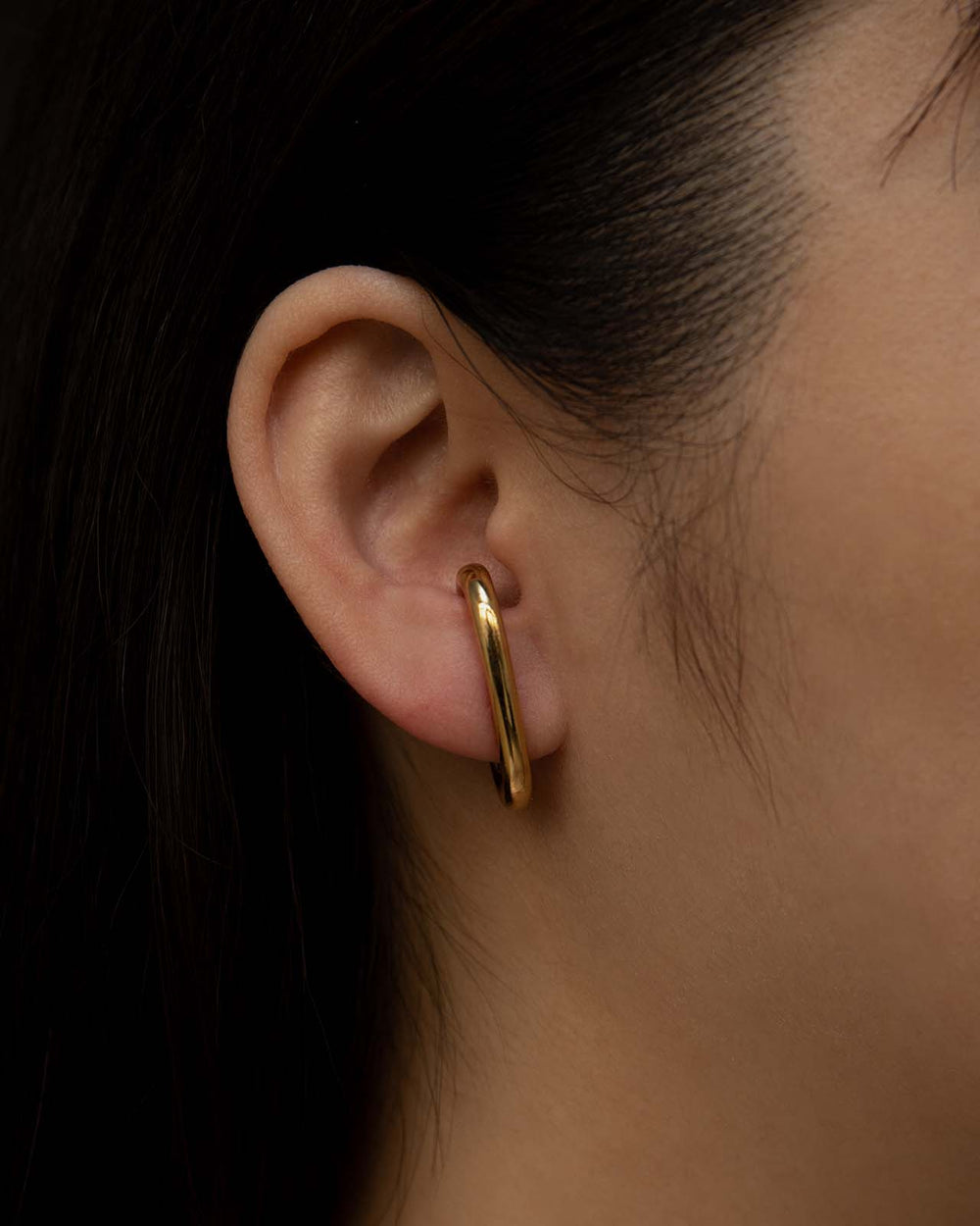 Pendientes Minimalist Huggie en vermeil