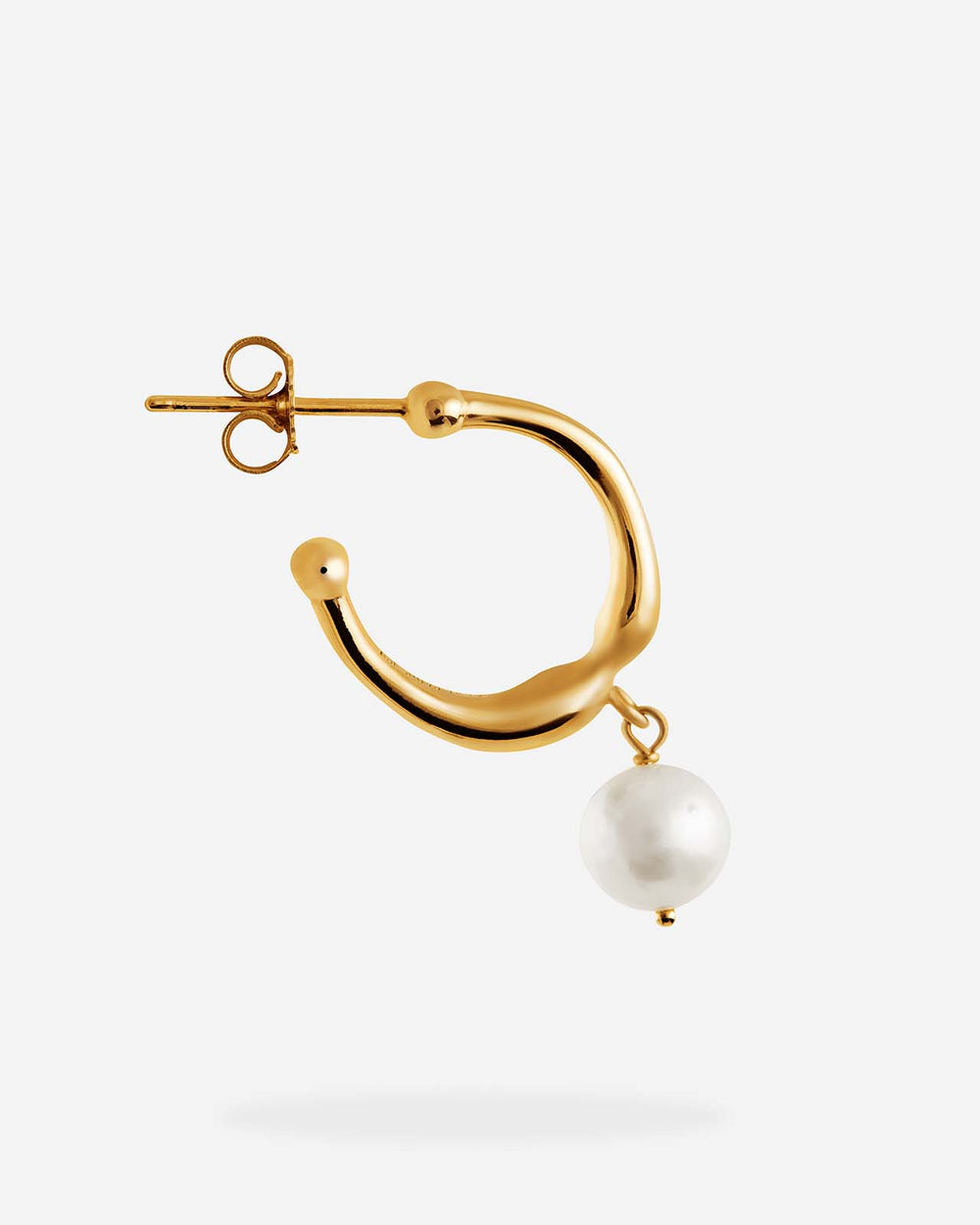 Hope Hoop Earrings In Gold Vermeil With White Pearl