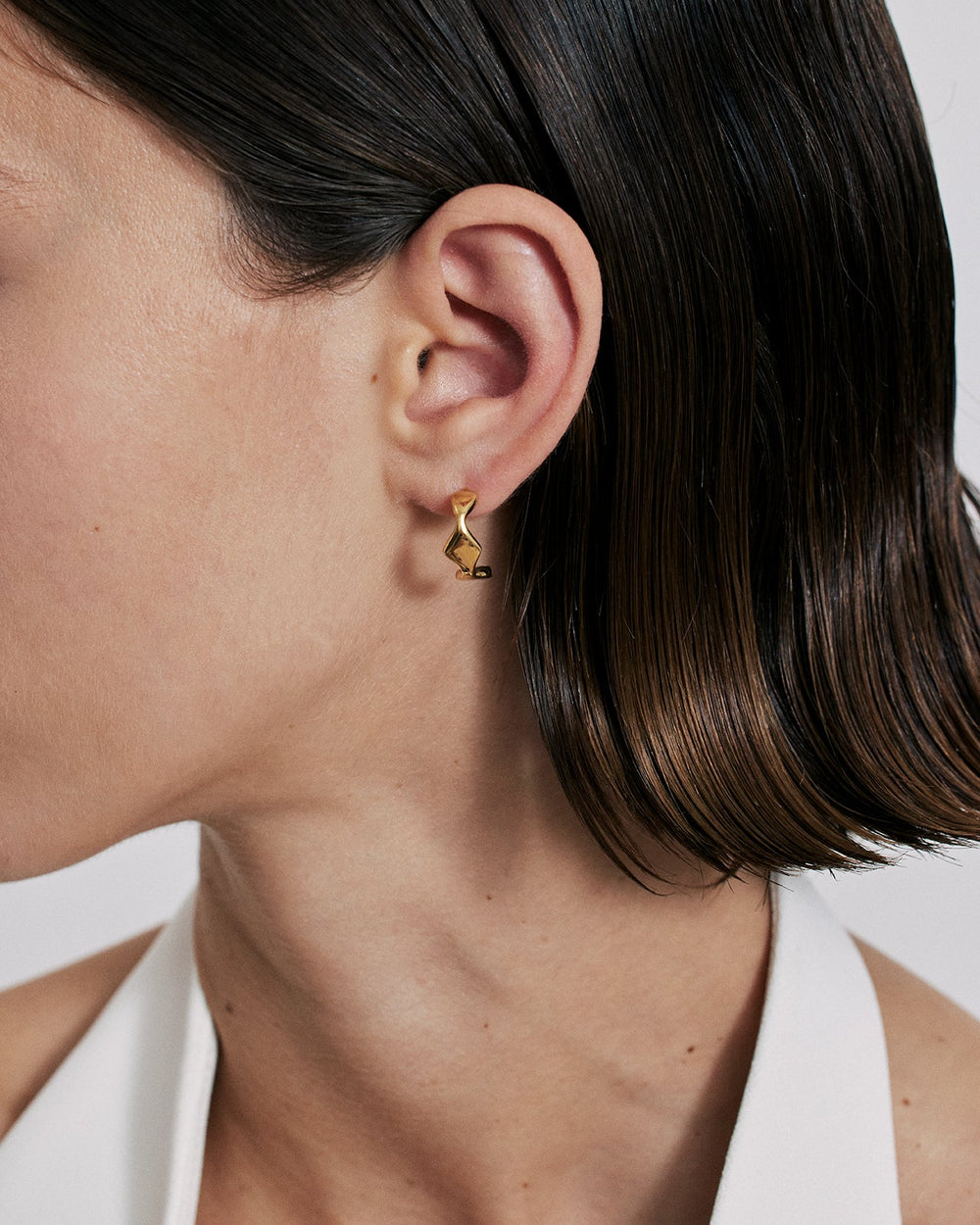 Flux Open Hoop Earrings In Gold Vermeil