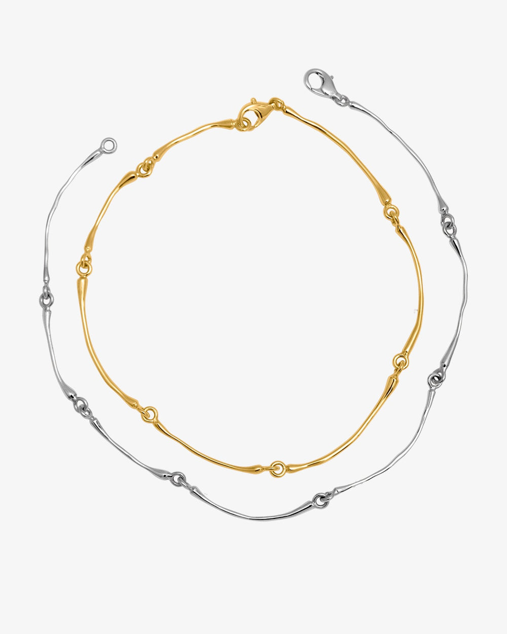 Hope Articulated Choker Necklace Silver, Gold Vermeil Set