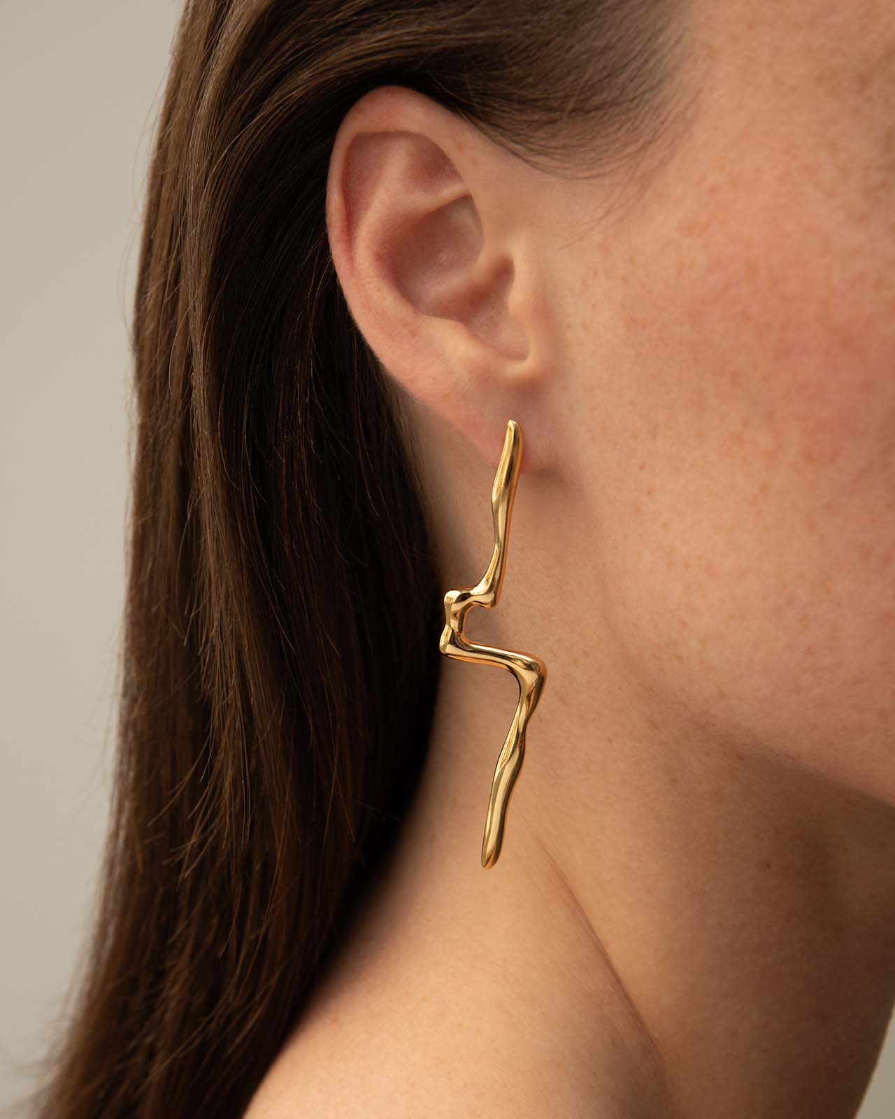 Great Figure Earrings In Gold Vermeil