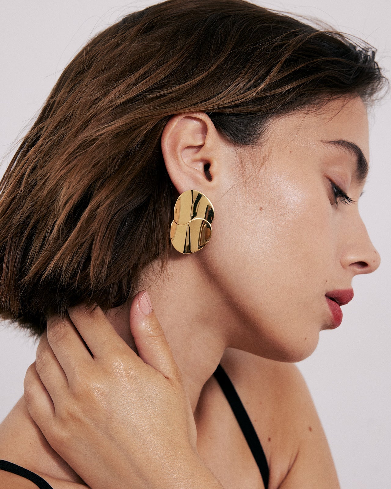 Small Eucalyptus Earrings In Gold Vermeil