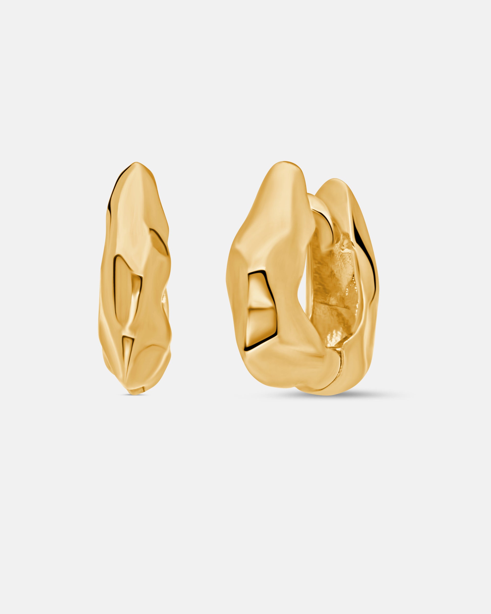 Lunar Small Hinged Earrings In Gold Vermeil