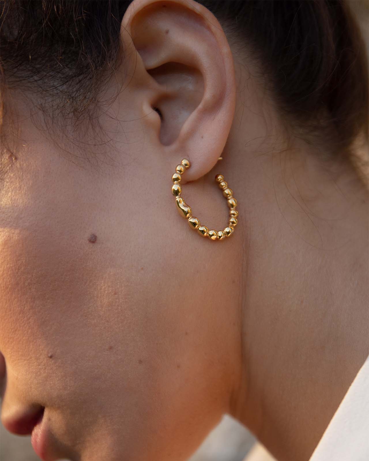 Memories Hoop Earrings In Gold Vermeil